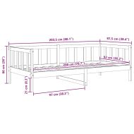 Дневно легло без матрак, меденокафяв, бор масив, 90x200 см
