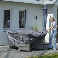 Madison Покривало за градински мебели, кръгло, 320 см, сиво