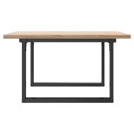 Кафе маса О-образна рамка 90x90x45,5 см бор масив и чугун
