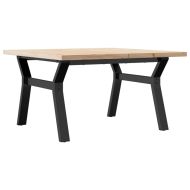 Кафе маса Y-образна рамка 80x80x45,5 см бор масив и чугун