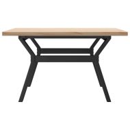Кафе маса Y-образна рамка 80x80x45,5 см бор масив и чугун