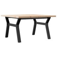 Кафе маса Y-образна рамка 80x80x45,5 см бор масив и чугун