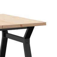 Кафе маса Y-образна рамка 80x80x45,5 см бор масив и чугун