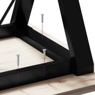 Кафе маса Y-образна рамка 80x80x45,5 см бор масив и чугун