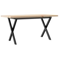 Кафе маса X-образна рамка 100x50x45,5 см бор масив и чугун