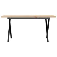 Кафе маса X-образна рамка 100x50x45,5 см бор масив и чугун