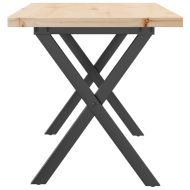 Кафе маса X-образна рамка 100x50x45,5 см бор масив и чугун
