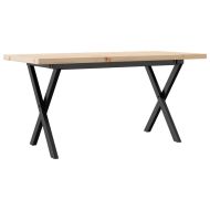 Кафе маса X-образна рамка 100x50x45,5 см бор масив и чугун
