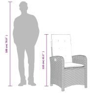 Градински трапезен комплект 9 части с възглавници светлосив