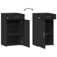 Бюфет, черен, 50x42,5x93 см, инженерно дърво