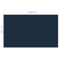 Плаващо соларно покривало за басейн PE 1000x600 см черно-синьо