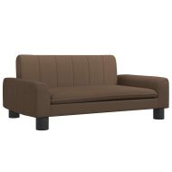 Детски диван, кафяв, 90x53x30 см, текстил