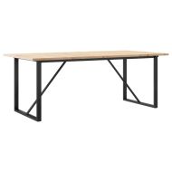Трапезна маса О-образна рамка 200x100x75,5 см бор масив и чугун