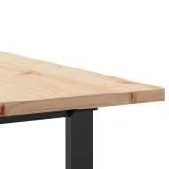 Трапезна маса О-образна рамка 200x100x75,5 см бор масив и чугун