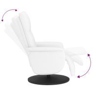 Наклоняем стол с поставка за крака, бял, изкуствена кожа