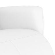 Наклоняем стол с поставка за крака, бял, изкуствена кожа