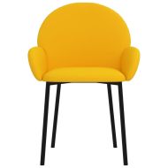 Трапезни столове, 2 бр, жълти, кадифе