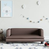 Детски диван кафяв 80x45x30 см изкуствена кожа