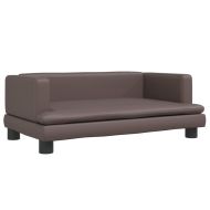 Детски диван кафяв 80x45x30 см изкуствена кожа