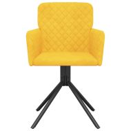 Въртящи трапезни столове, 2 бр, жълти, кадифе