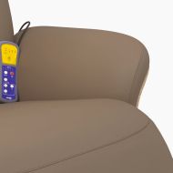 Масажен реклайнер стол с опора за крака, капучино, еко кожа