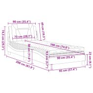 Легло Viana без матрак, капучино, 90x190 см, изкуствена кожа