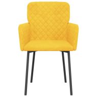 Трапезни столове, 2 бр, жълти, кадифе