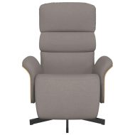 Реклайнер стол с поставка за крака, таупе, текстил