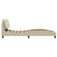 Рамка за легло без матрак Hvar, кремави, 90x190 см, плат