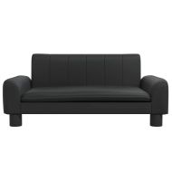 Детски диван черен 70x45x30 см изкуствена кожа