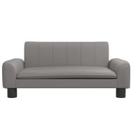 Детски диван сив 70x45x30 см изкуствена кожа