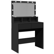 Тоалетка с LED, черна, 80x41x134,5 см