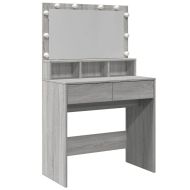 Тоалетка с LED, сив сонома, 80x41x134,5 см