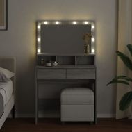 Тоалетка с LED, сив сонома, 80x41x134,5 см