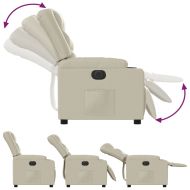 Електрически наклоняем стол, кремав, изкуствена кожа