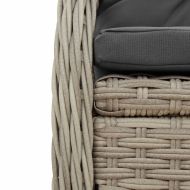 Градински трапезен комплект 5 части с възглавници светлосив