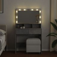 Тоалетка с LED, бетонно сива, 80x41x134,5 см