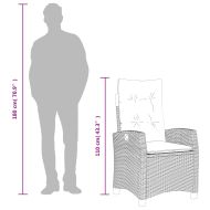 Градински комплект с възглавници 3 части бежов микс полиратан