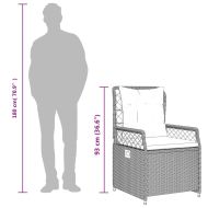 Градински трапезен комплект 3 части с възглавници светлосив