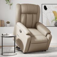 Изправящ реклайнер стол, капучино, изкуствена кожа