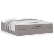 Османска легло с матрак, таупе, 180x200 см, плат