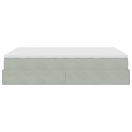 Османско легло с матрак Светло сиво 140x200cm кадифе