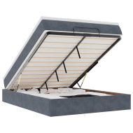 Османско легло с матрак Тъмно сиво 140x200cm кадифе