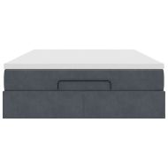 Османско легло с матрак Тъмно сиво 140x200cm кадифе