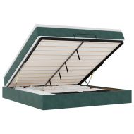 Османска легло с матрак, тъмнозелено, 160x200 см, кадифе