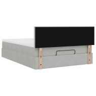 Османско легло с матрак Светло сиво 140x200cm кадифе