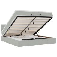 Османска легло с матрак, светлосиво, 160x200 см, кадифе