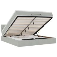 Османска легло с матрак, светлосиво, 160x200 см, кадифе