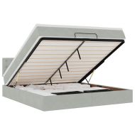 Османска легло с матрак, светлосиво, 160x200 см, кадифе