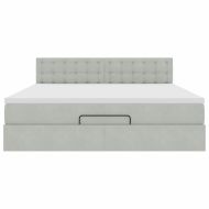 Османска легло с матрак, светлосиво, 160x200 см, кадифе